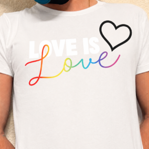 T-shirt love is love blanc
