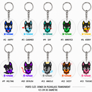 Porte clé PUPMOJI - 15 expressions et couleur au choix