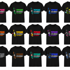 T-shirt noir PUPMOJI - 15 expressions et couleur au choix