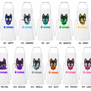 Tablier de cuisine PUPMOJI - 15 expressions et couleur au choix