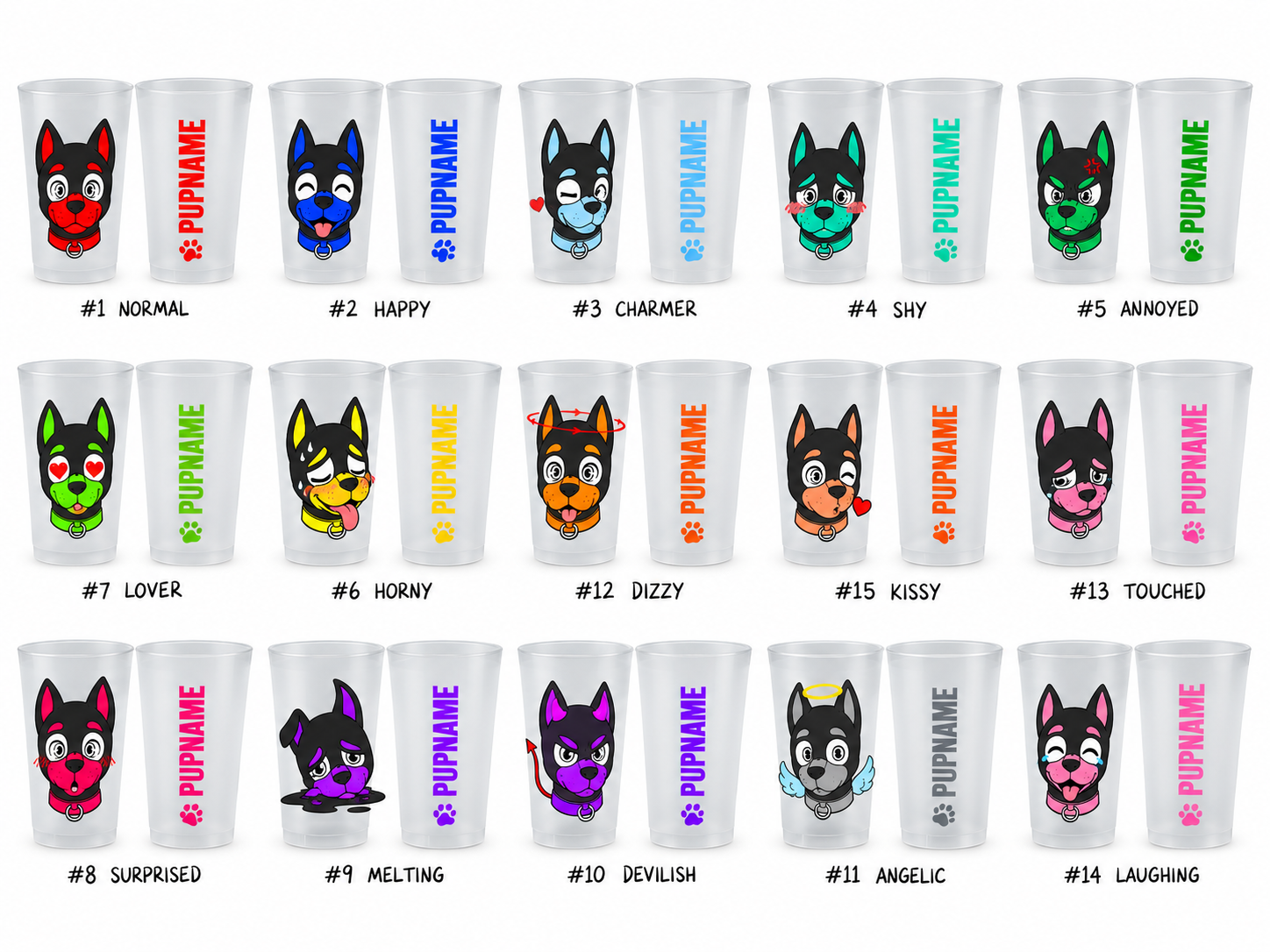 Ecocup PUPMOJI - 15 expressions et couleur au choix